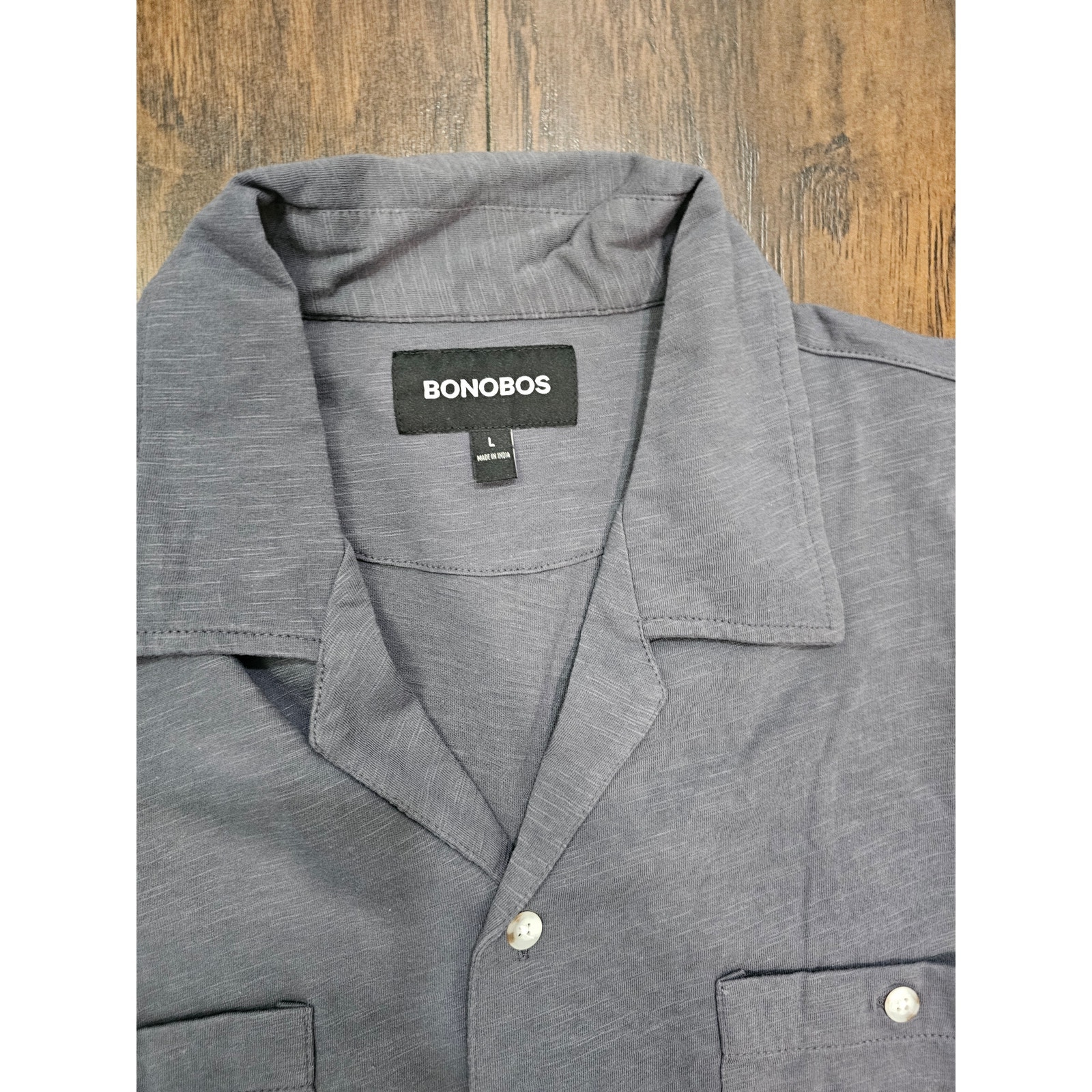 Bonobos Garment Dyed Lightweight Button Up - Men's Large Gray — image 2 of 3